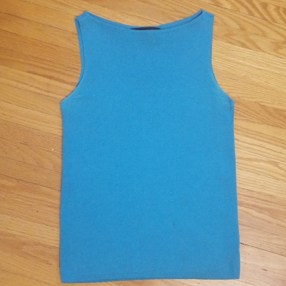 Blue top by Ellen Tracy.